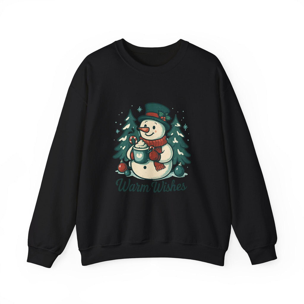 Warm Wishes Snowman Crewneck Sweatshirt | Holiday Winter Trees