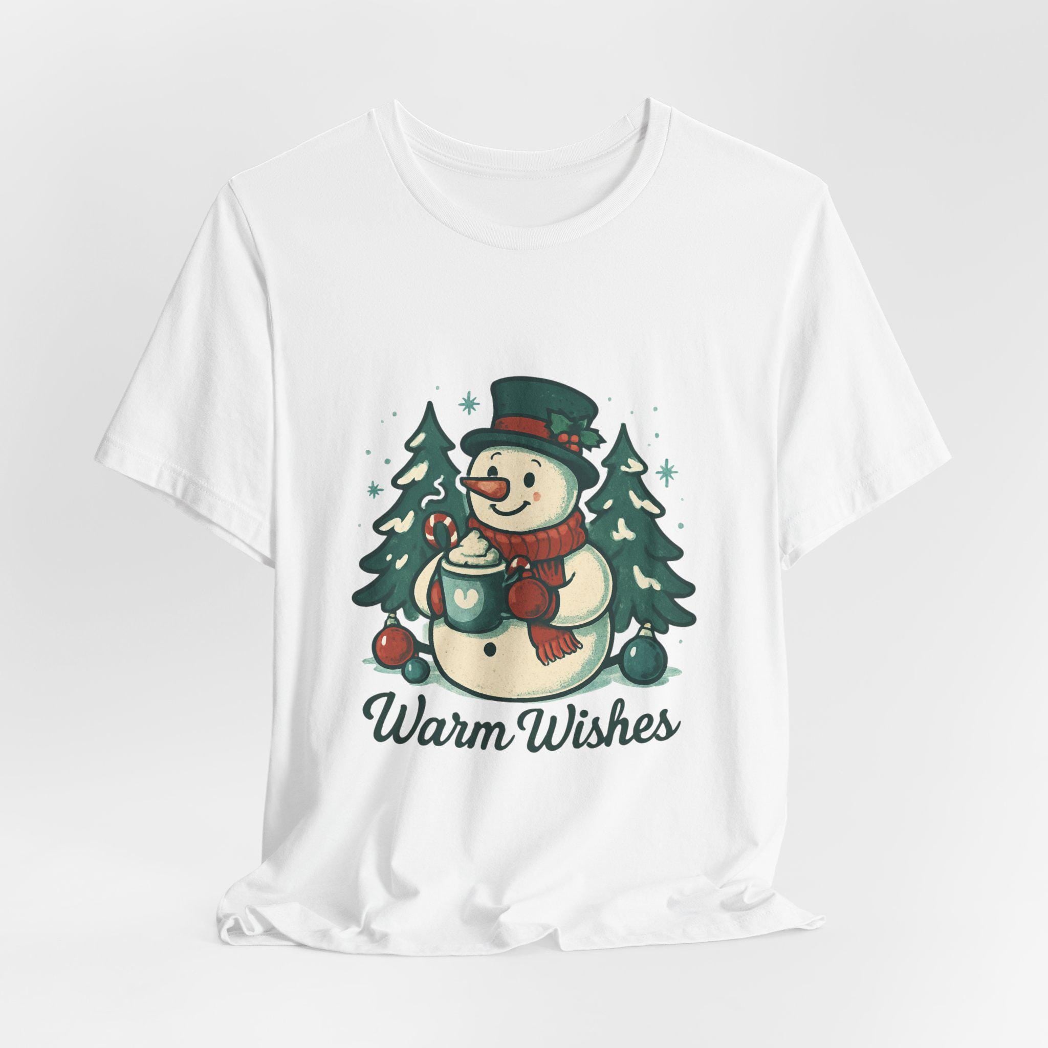 Warm Wishes Snowman T-Shirt | Holiday Winter Graphic Tee