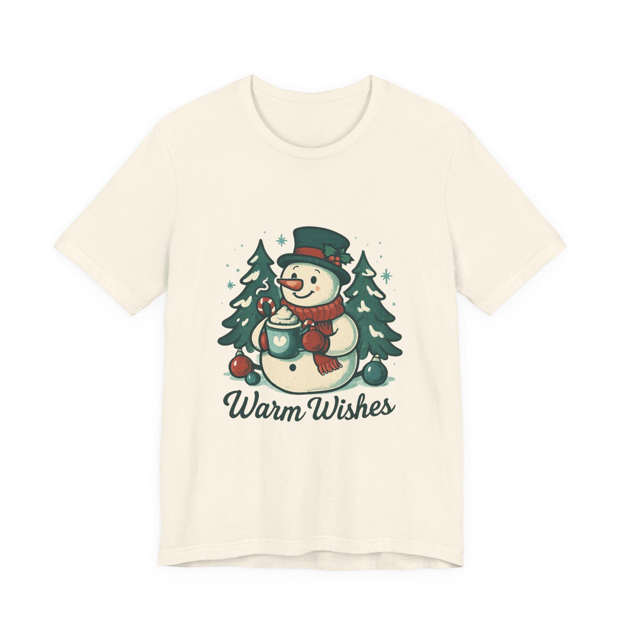 Warm Wishes Snowman T-Shirt | Holiday Winter Graphic Tee