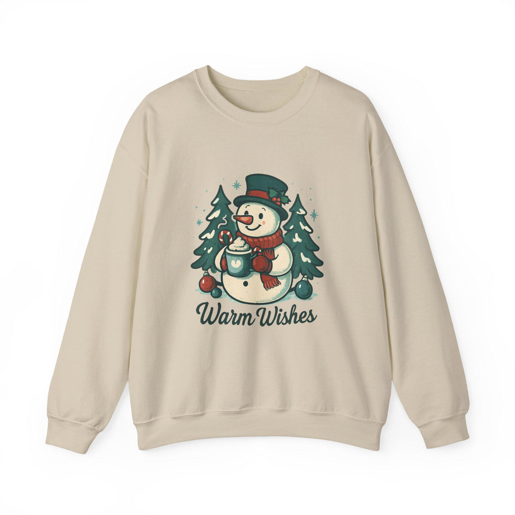Warm Wishes Snowman Crewneck Sweatshirt | Holiday Winter Trees