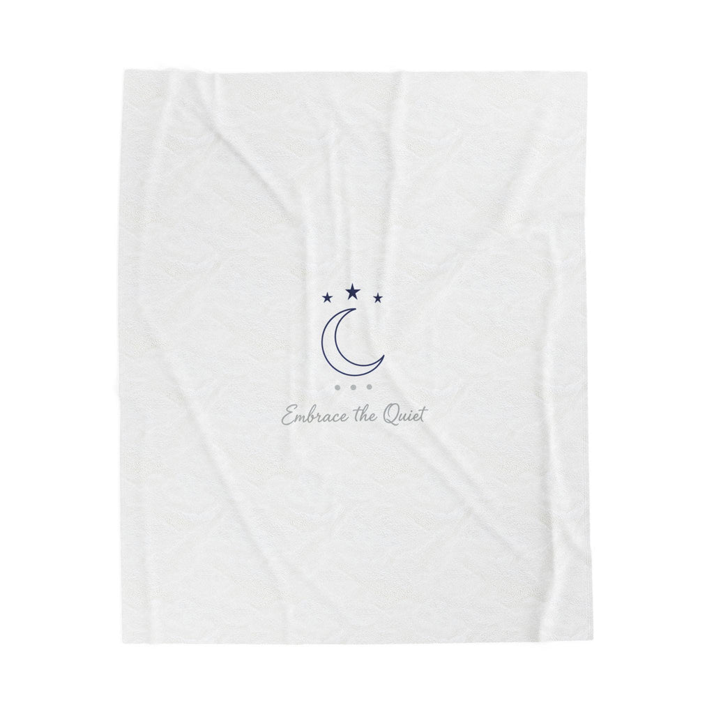 Minimalist Moon Phase Velveteen Blanket | Celestial Decor