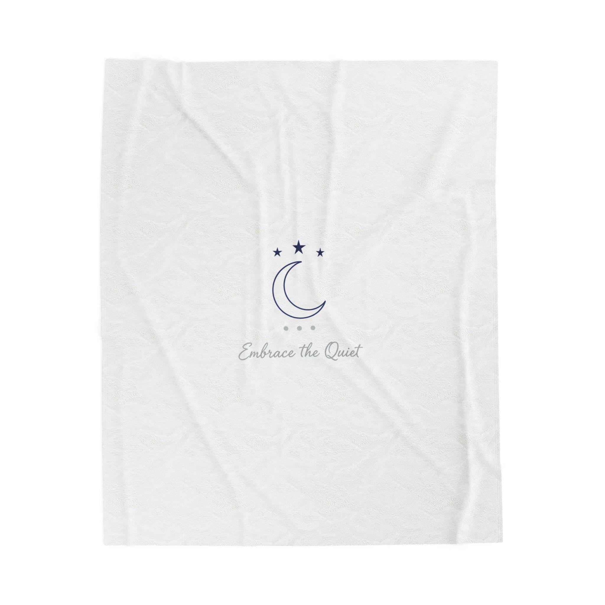 Minimalist Moon Phase Velveteen Blanket | Celestial Decor