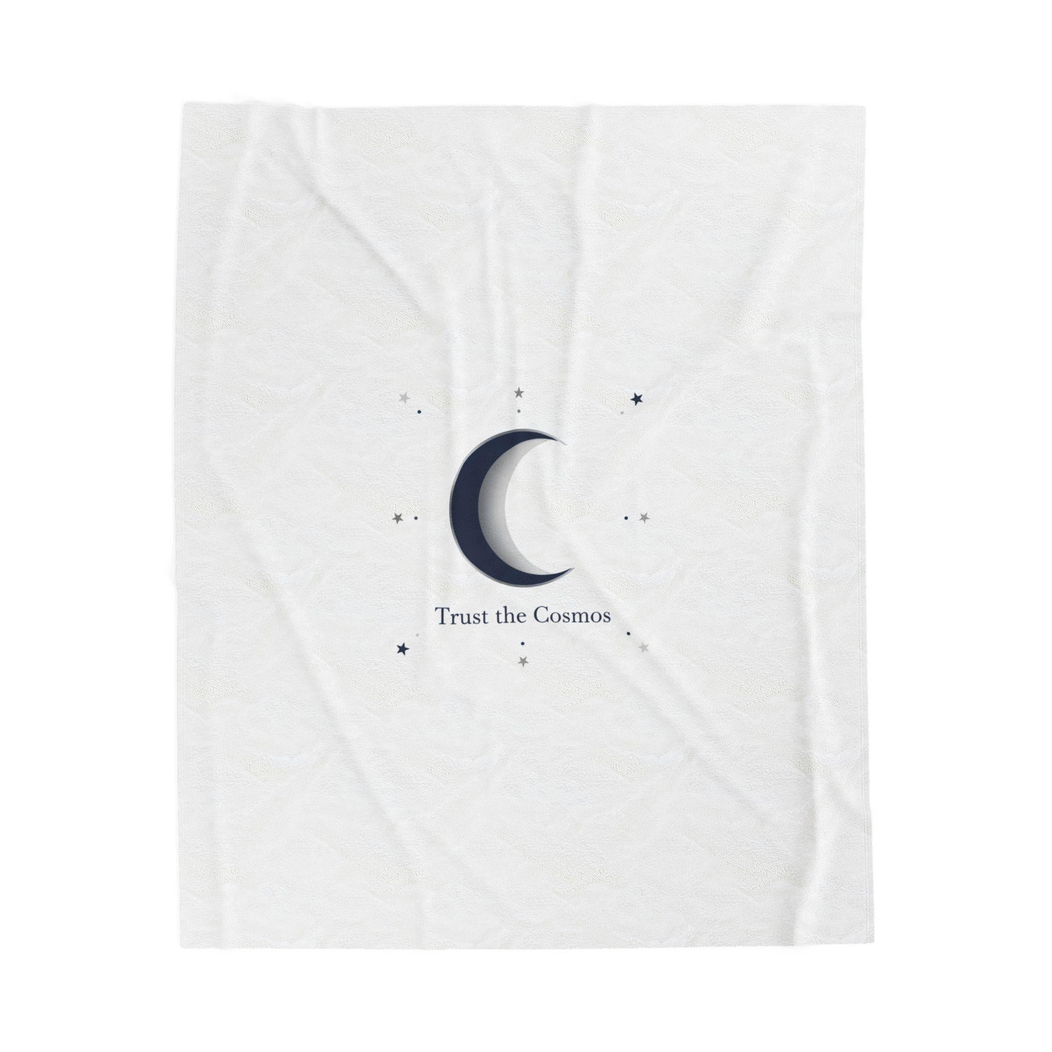 Moon Phase Constellation Velveteen Plush Blanket | Minimal Astrology Design