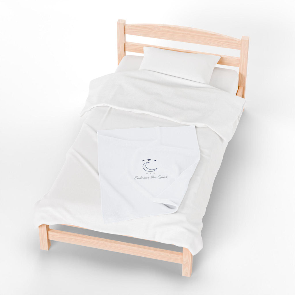 Minimalist Moon Phase Velveteen Blanket | Celestial Decor