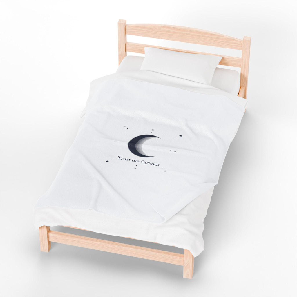 Moon Phase Constellation Velveteen Plush Blanket | Minimal Astrology Design