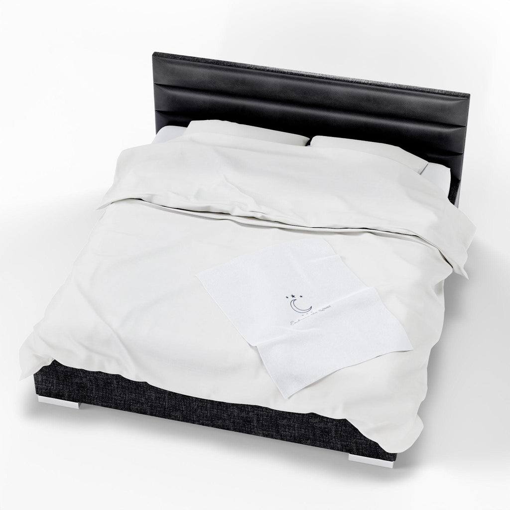 Minimalist Moon Phase Velveteen Blanket | Celestial Decor