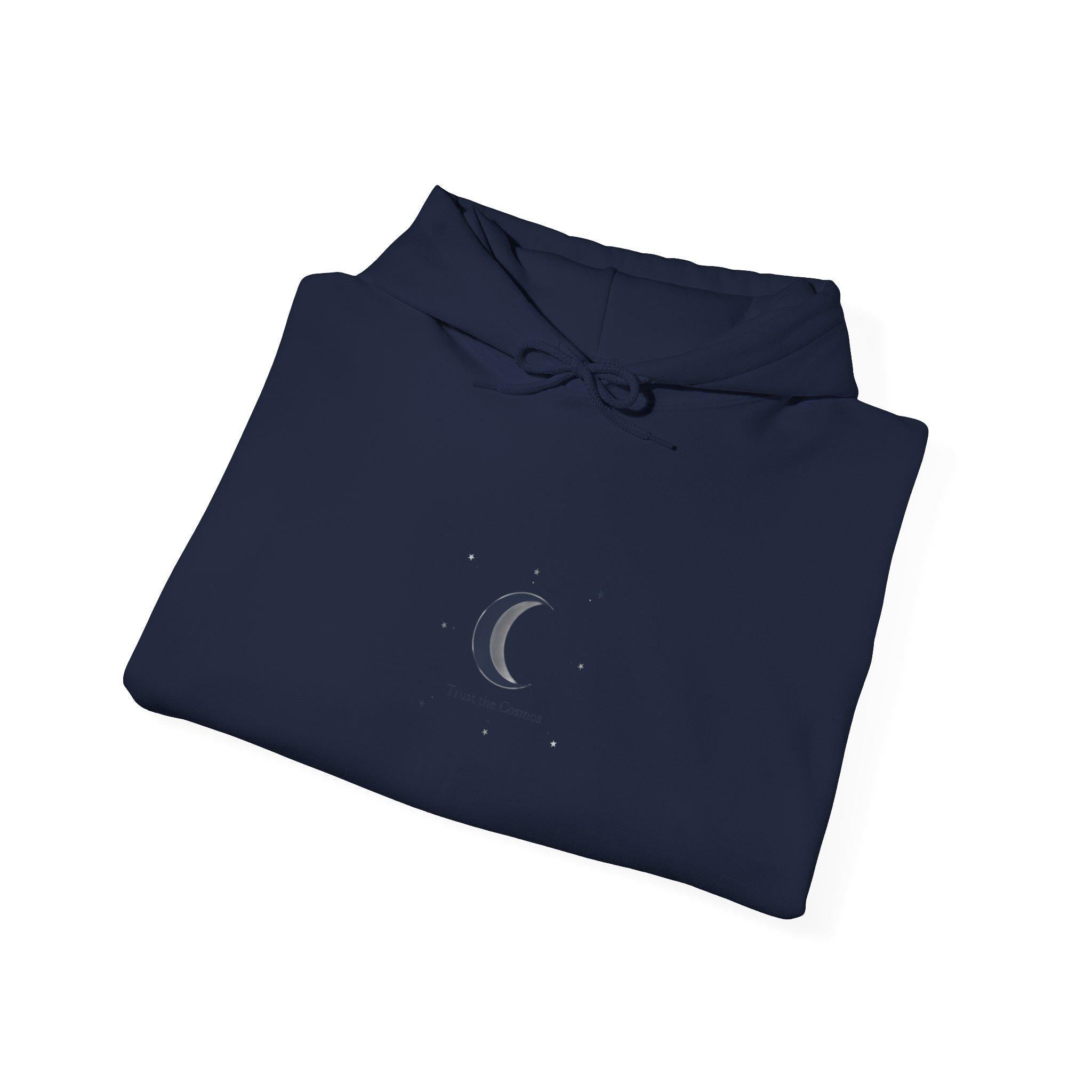 Minimal Crescent Moon Hoodie | Astrology Celestial Minimalism, moon phase graphic