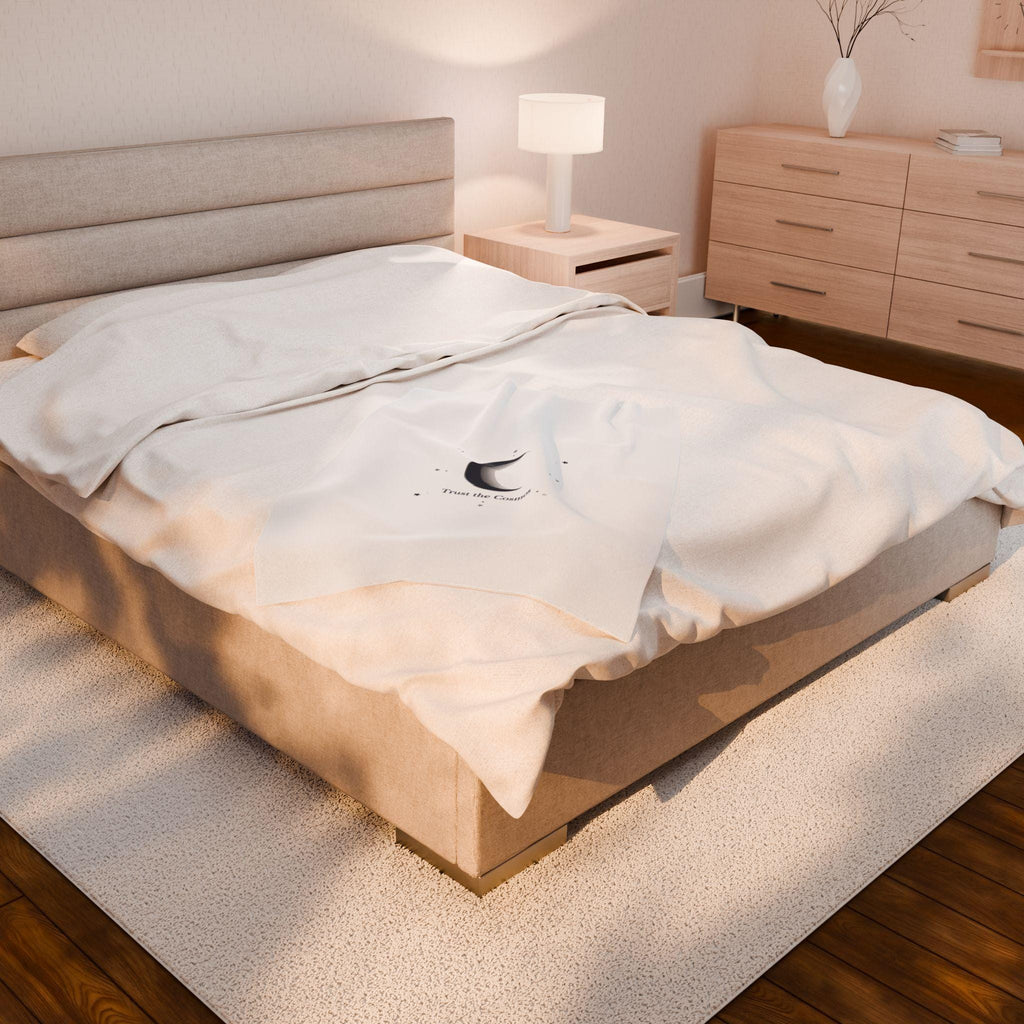 Moon Phase Constellation Velveteen Plush Blanket | Minimal Astrology Design
