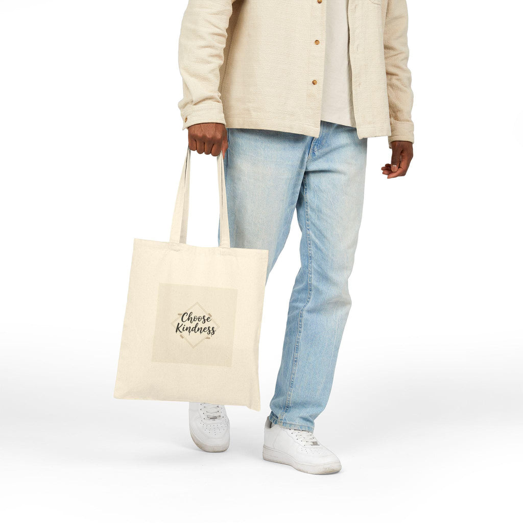 Choose Kindness Tote, Minimalist Hand-Lettered Quote, Neutral Canvas Bag