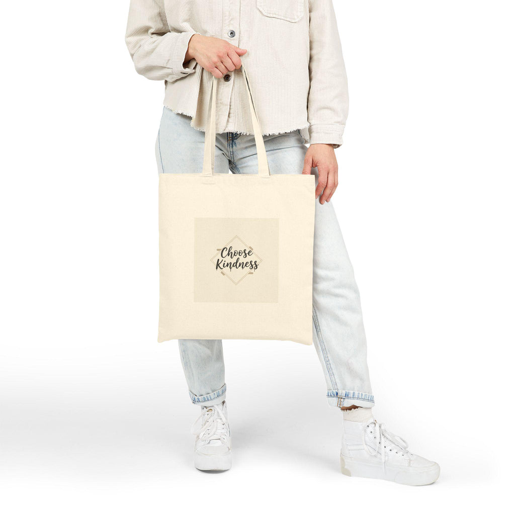 Choose Kindness Tote, Minimalist Hand-Lettered Quote, Neutral Canvas Bag