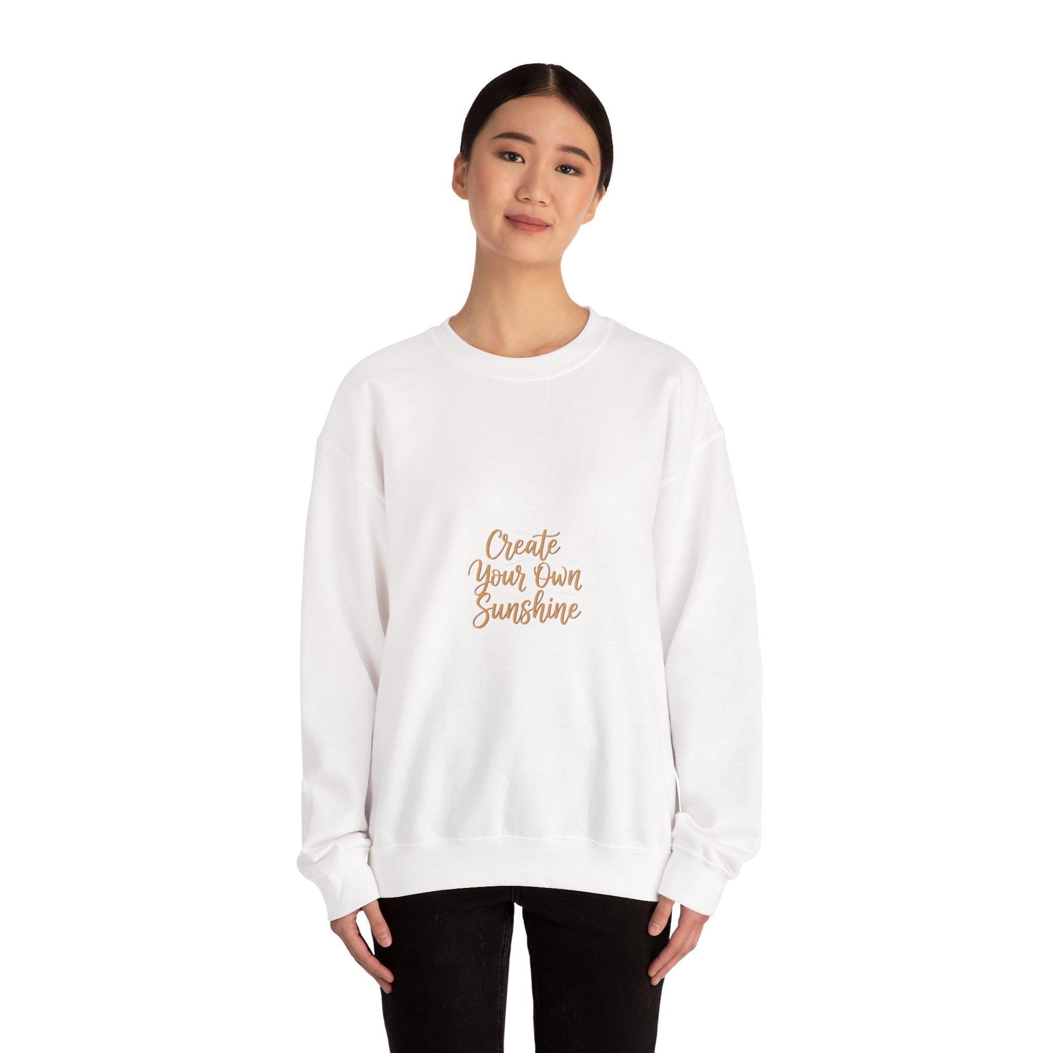 Create Your Own Sunshine Sweatshirt | Minimalist Hand-Lettered Quote, Neutral Script Typography