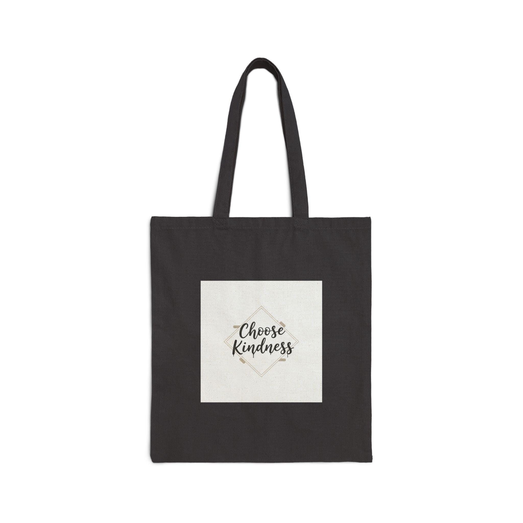 Choose Kindness Tote, Minimalist Hand-Lettered Quote, Neutral Canvas Bag
