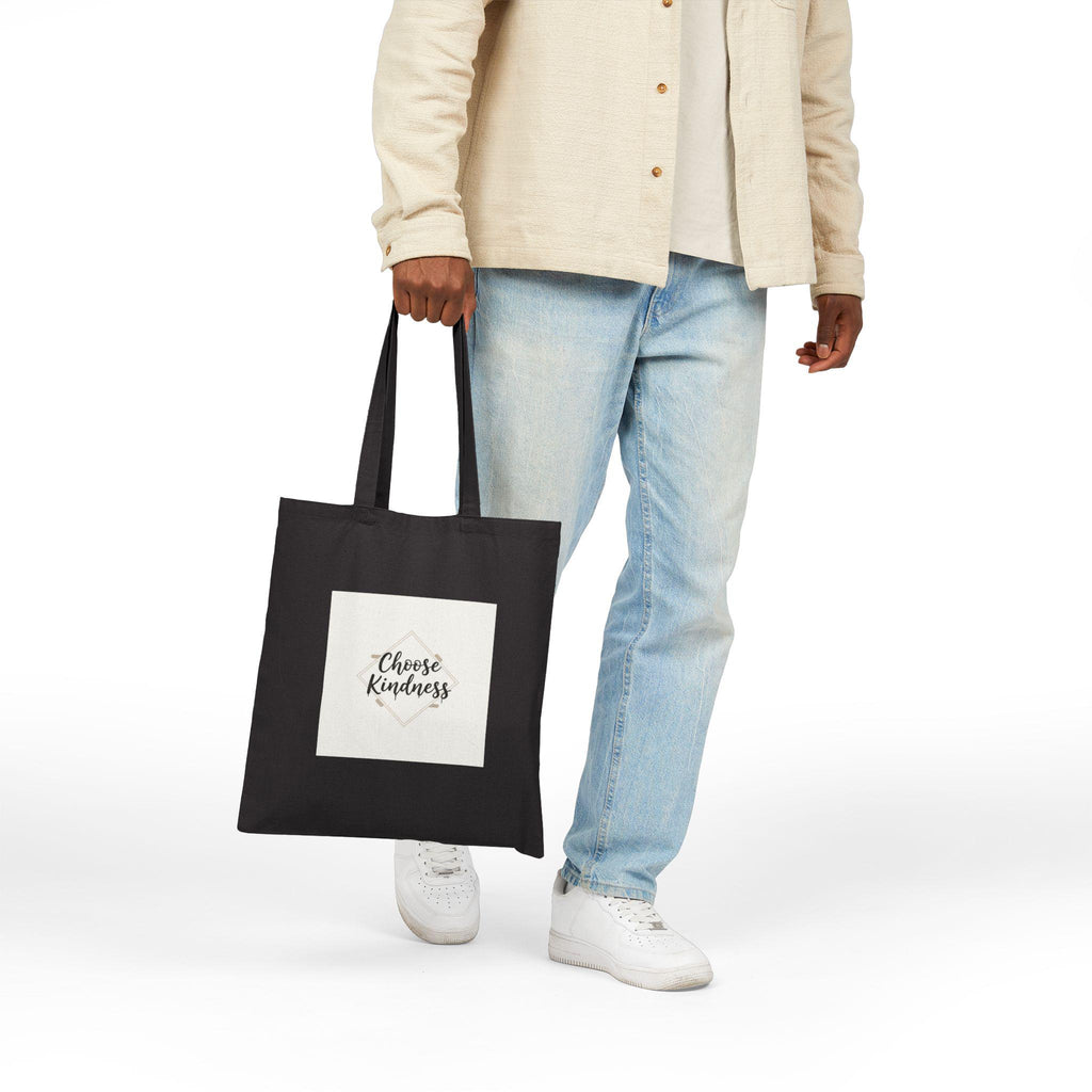 Choose Kindness Tote, Minimalist Hand-Lettered Quote, Neutral Canvas Bag