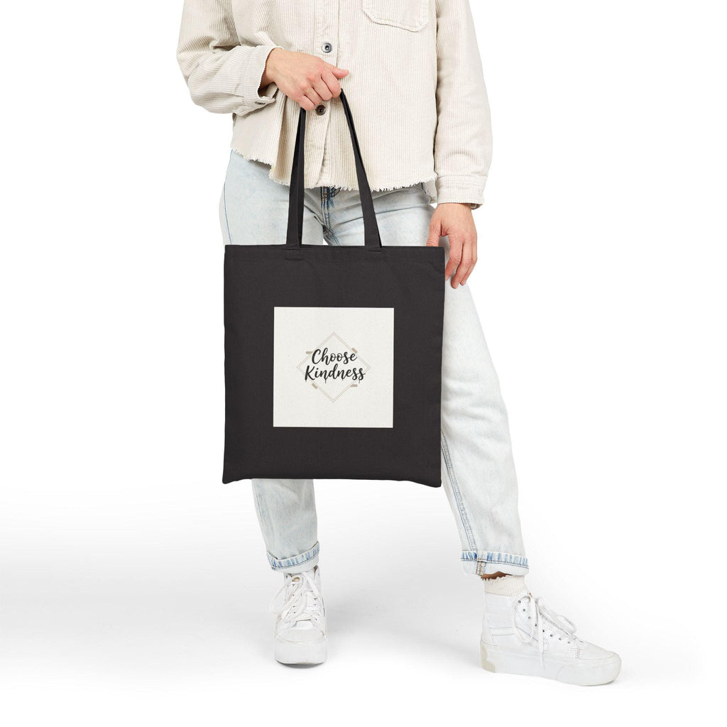 Choose Kindness Tote, Minimalist Hand-Lettered Quote, Neutral Canvas Bag