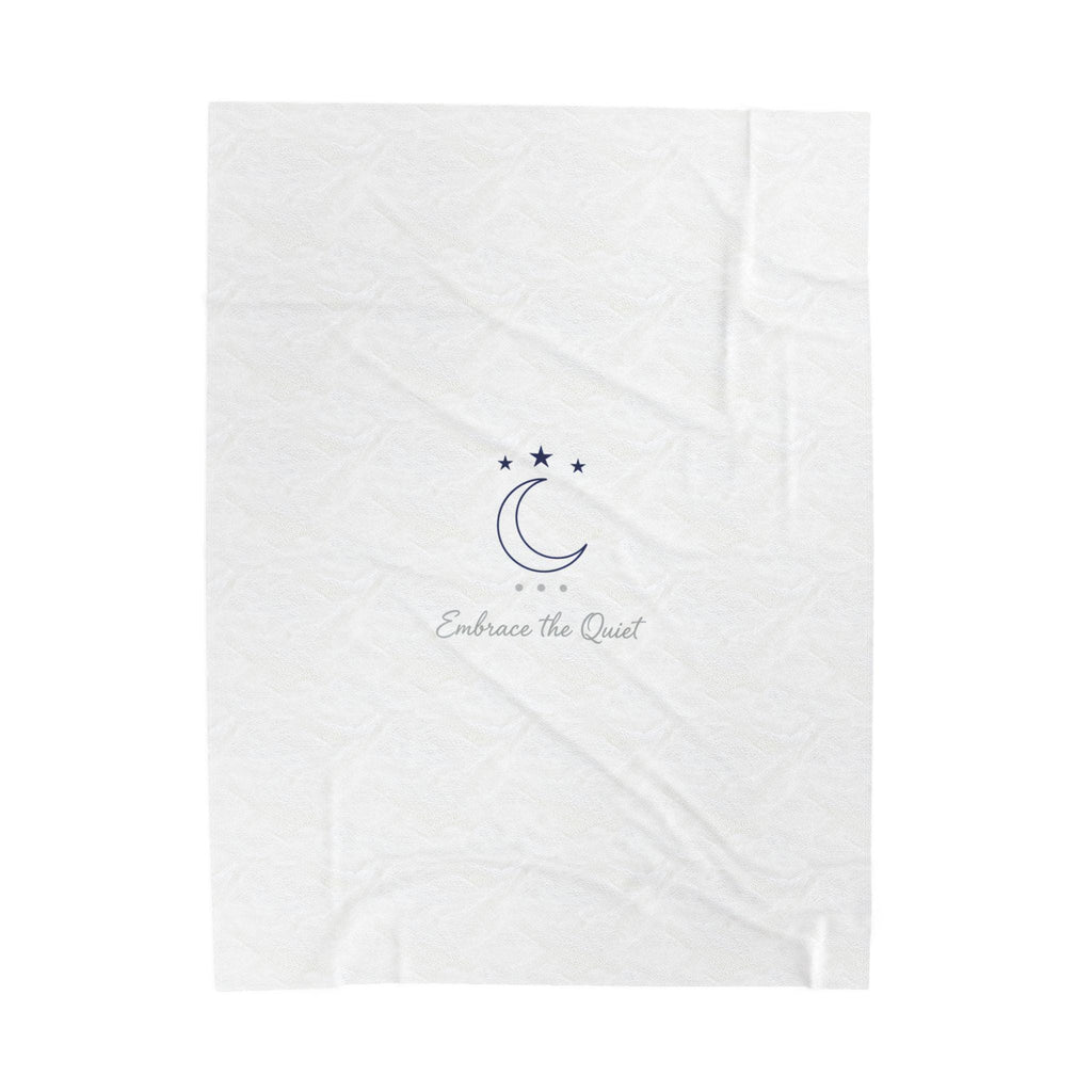 Minimalist Moon Phase Velveteen Blanket | Celestial Decor