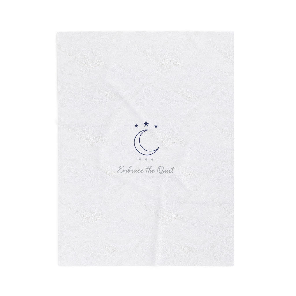 Minimalist Moon Phase Velveteen Blanket | Celestial Decor