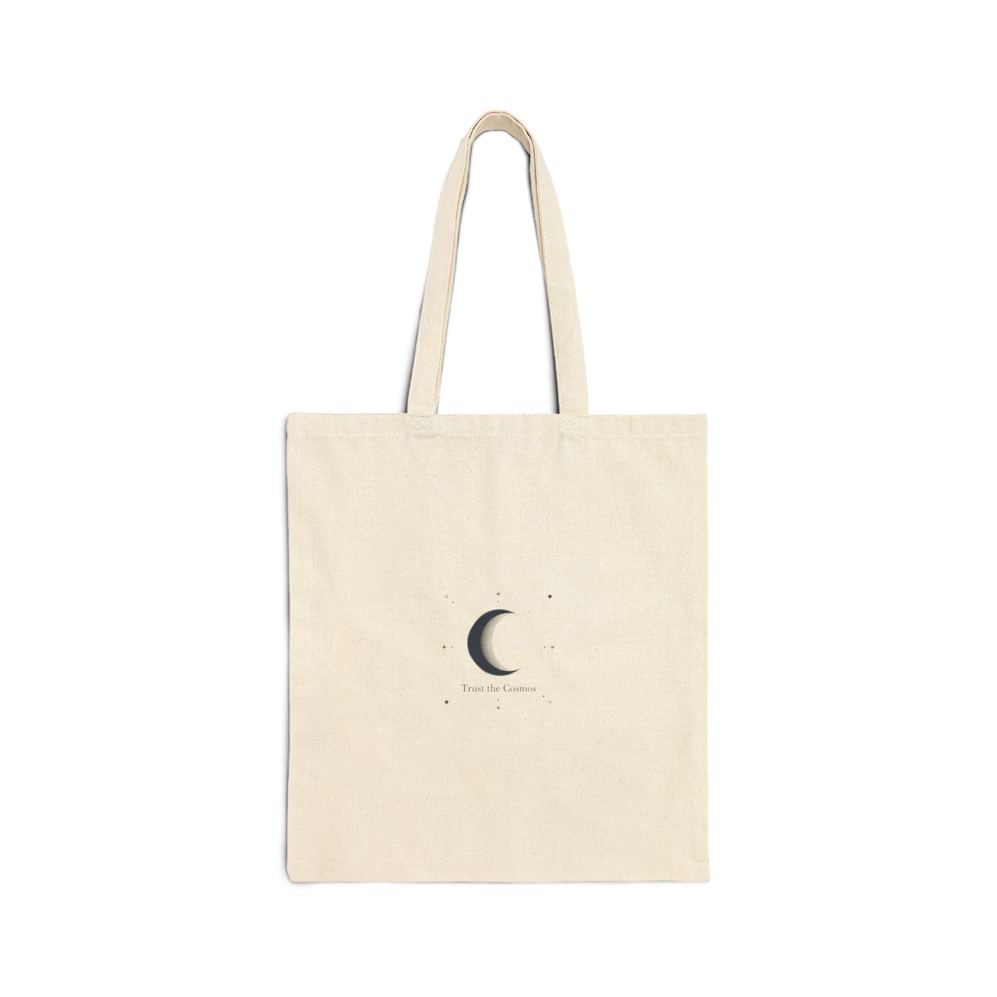 Minimal Crescent Moon Tote | Celestial Moon Phase, Fine-Line Astrology