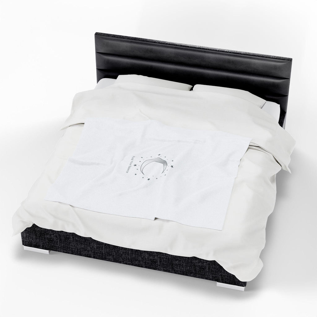 Minimal Moon Phase Celestial Blanket | Velveteen constellation design, calming mantra