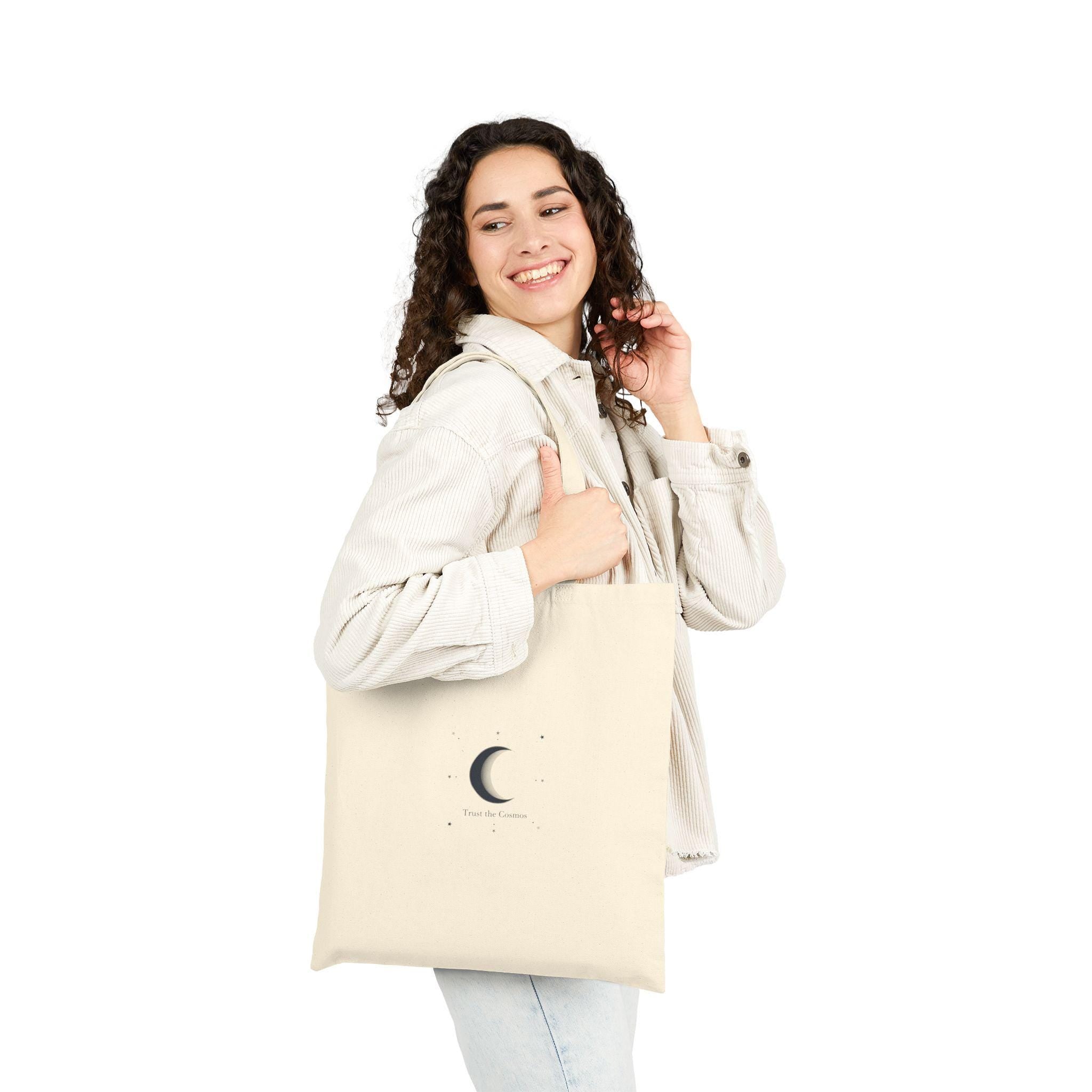 Minimal Crescent Moon Tote | Celestial Moon Phase, Fine-Line Astrology