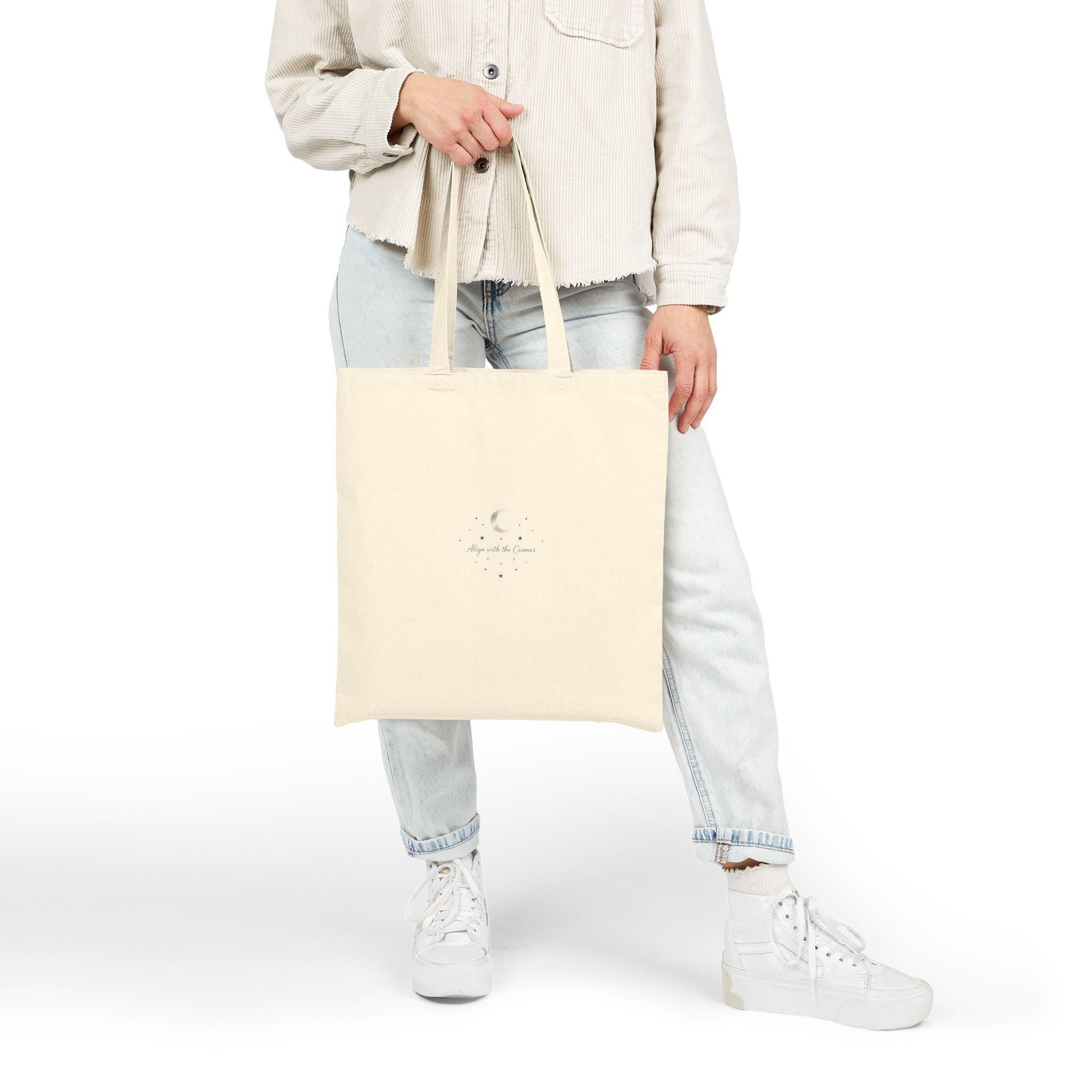 Minimal Moon Phase Tote | Celestial Phase Canvas, Constellation Line Art