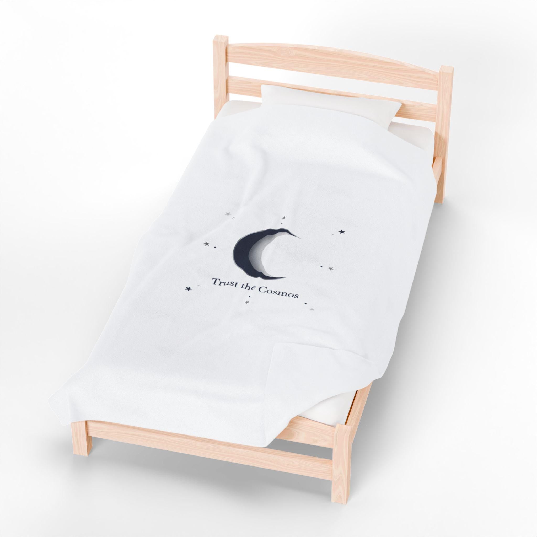 Moon Phase Constellation Velveteen Plush Blanket | Minimal Astrology Design