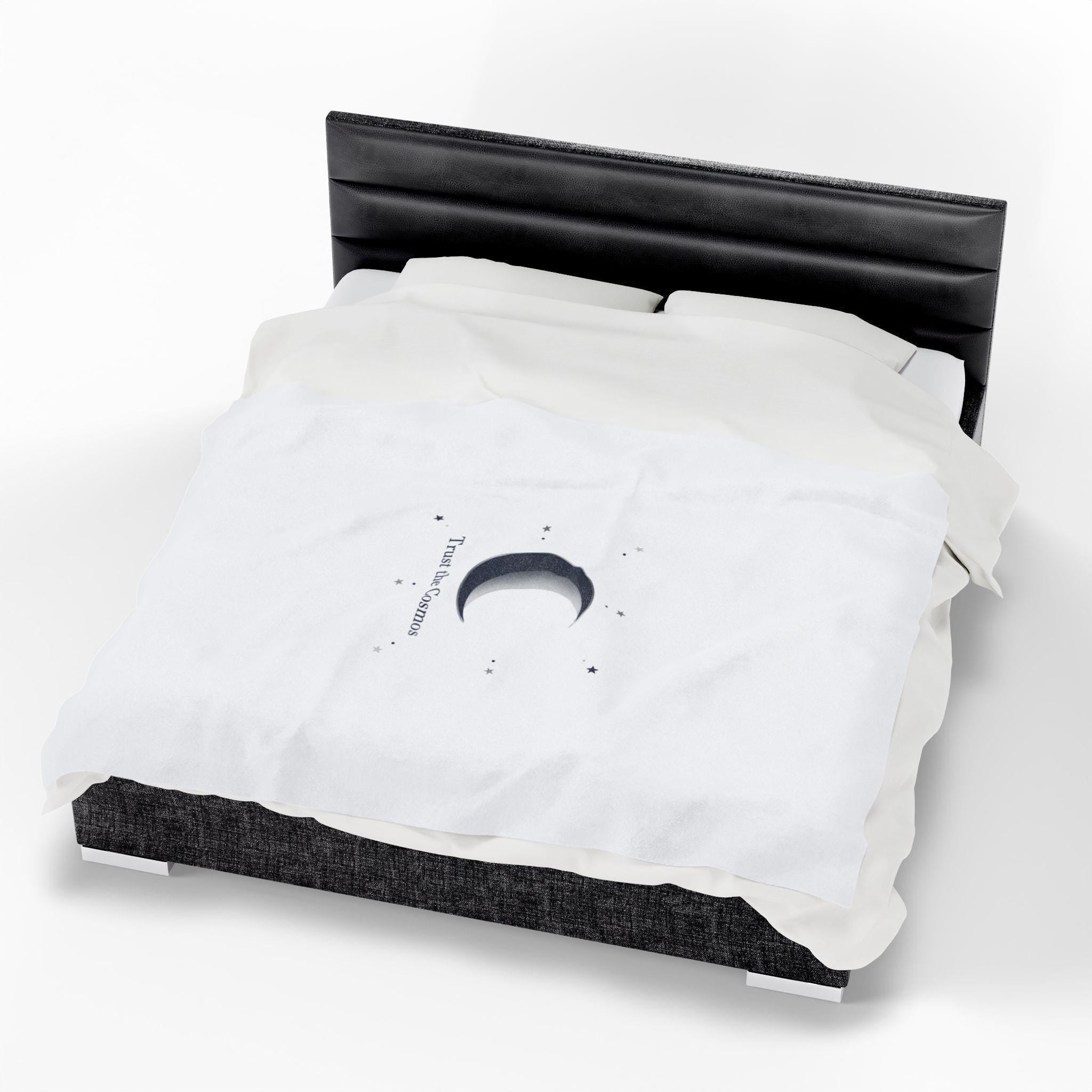 Moon Phase Constellation Velveteen Plush Blanket | Minimal Astrology Design