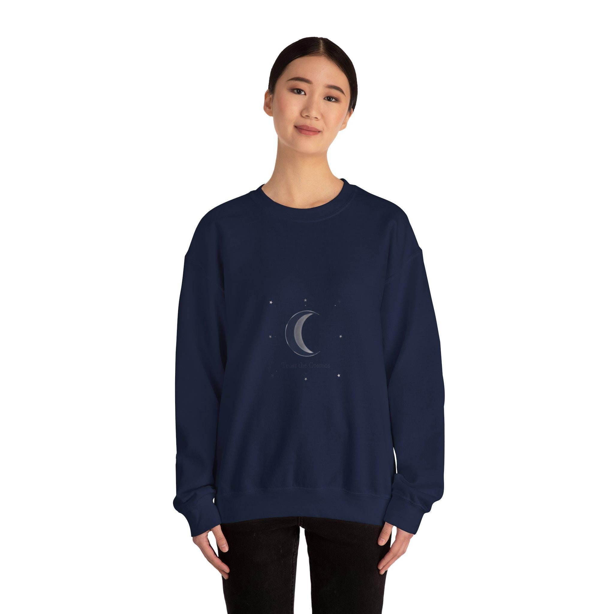 Minimal Moon Phase Crewneck Sweatshirt | celestial phase, constellation art