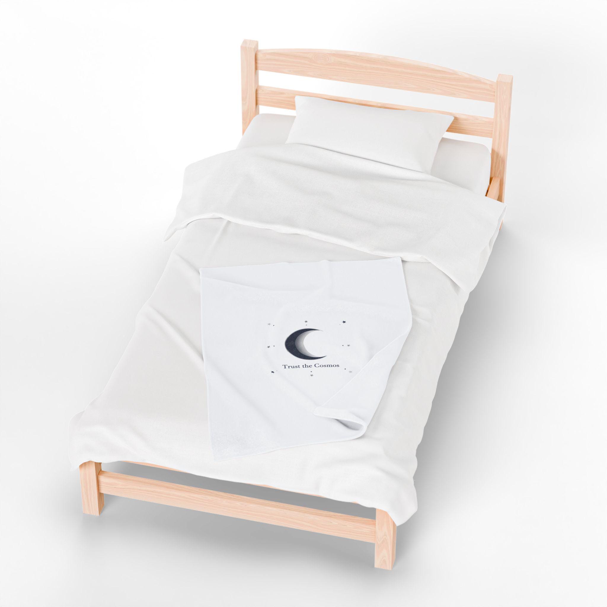 Moon Phase Constellation Velveteen Plush Blanket | Minimal Astrology Design
