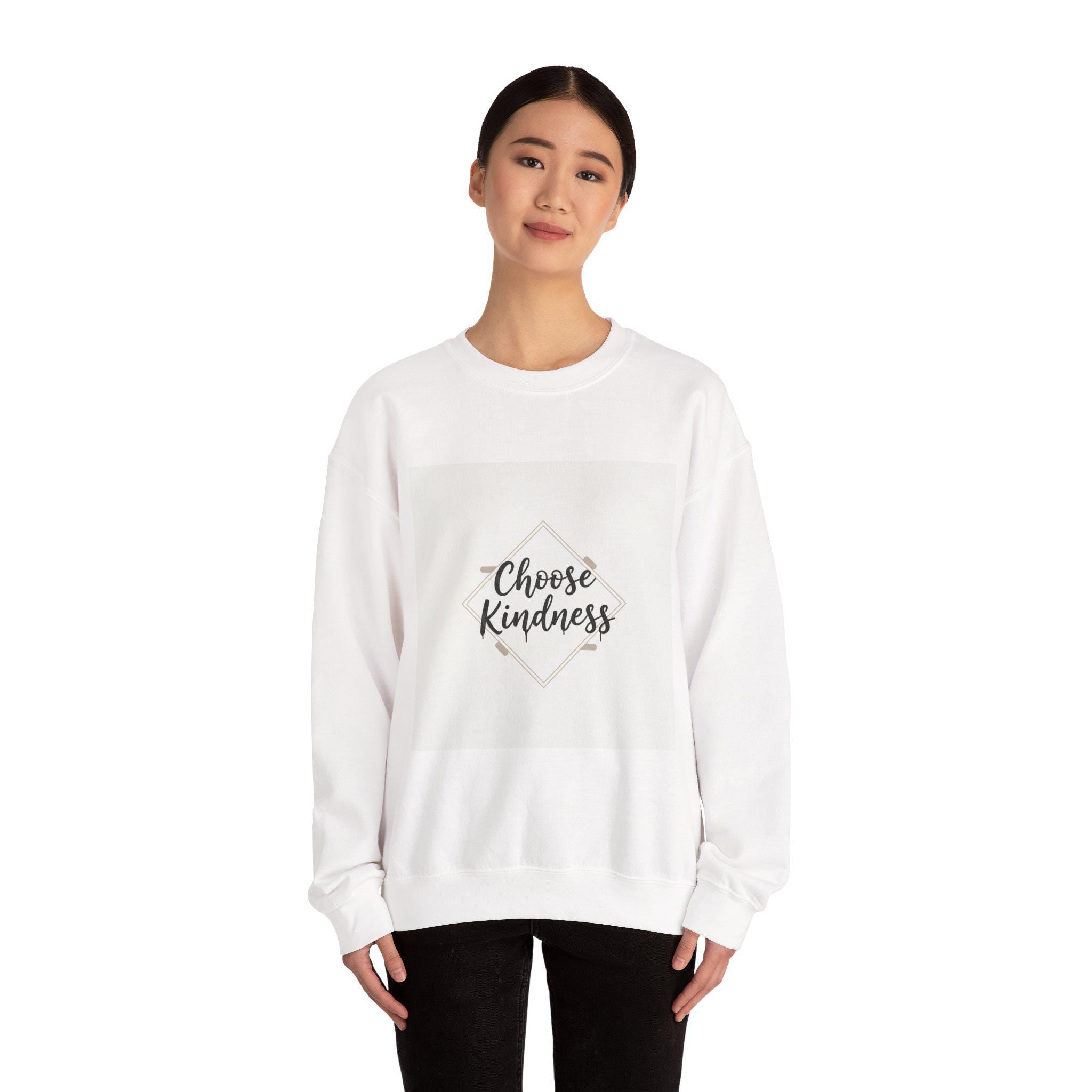 Choose Kindness Crewneck Sweatshirt | Hand-Lettered Quote, Minimalist Script