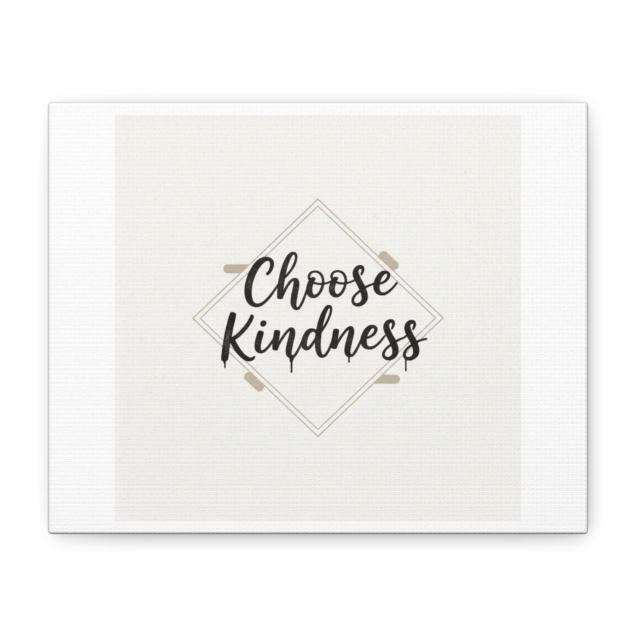 Choose Kindness Canvas, Minimalist Hand-Lettered Quote, Neutral Calligraphy Wall Art