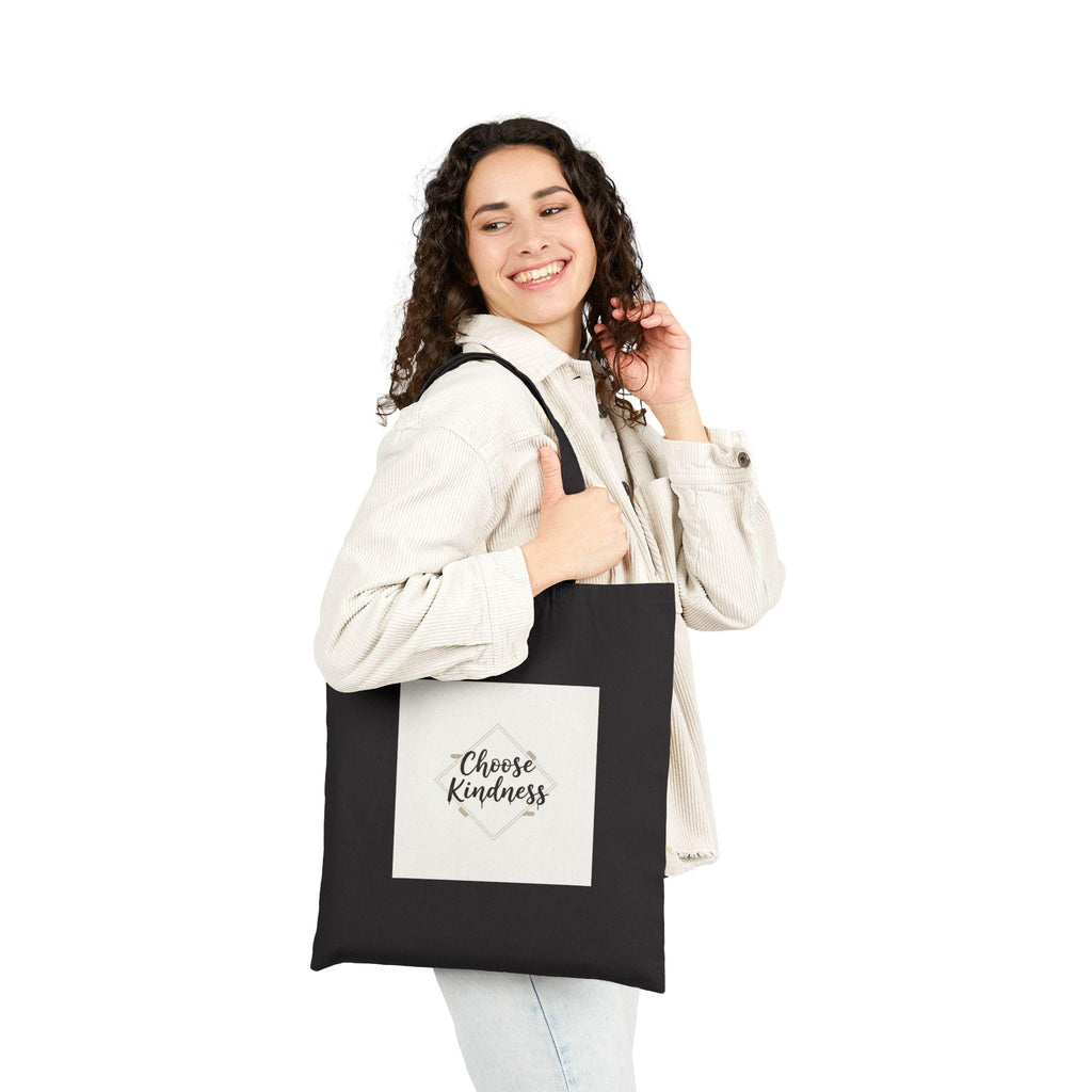 Choose Kindness Tote, Minimalist Hand-Lettered Quote, Neutral Canvas Bag