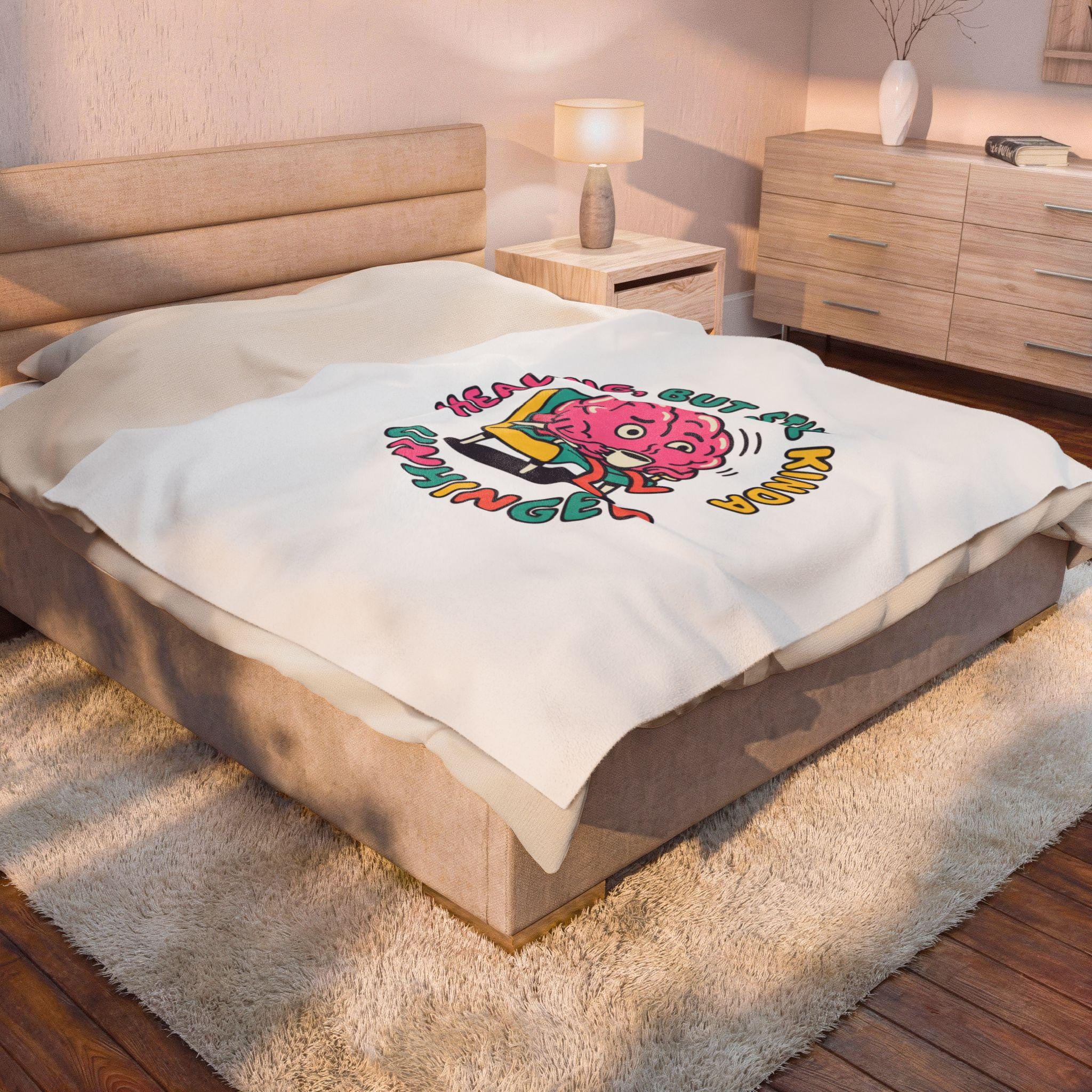 Healing But Still Kinda Unhinged Blanket | mental health humor, wellness sarcasm