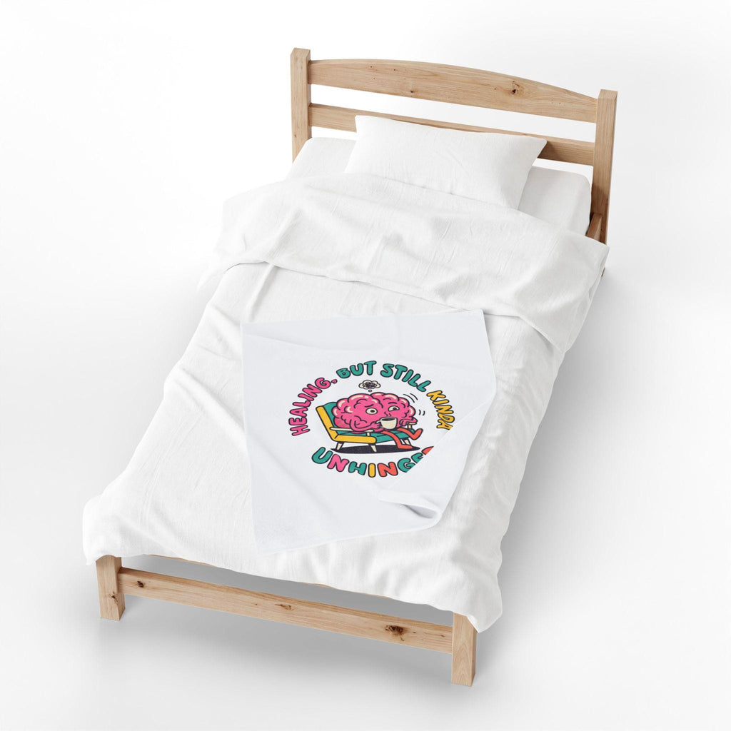 Healing But Still Kinda Unhinged Blanket | mental health humor, wellness sarcasm