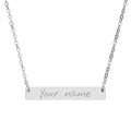 Engraved Handwriting Bar Necklace, Horizontal Name Necklace | Personalized Jewelry